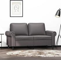 Dvivietė sofa Dvigulė sofa Sofa Lounge Sofa Minkšta sofa Svečių sofa Atsipalaiduoti sofa Loveseat Sofa svetainei Miegamasis Svečių kambarys Pilka 120 cm dirbtinė oda