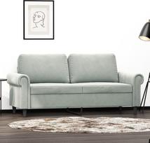 Dvivietė sofa Dvigulė sofa Sofa Lounge Sofa Minkšta sofa Svečių sofa Atsipalaiduoti sofa Loveseat Sofa svetainei Miegamojo kambarys Svečių kambarys Šviesiai pilka 140 cm Velvetas