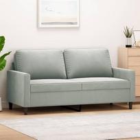 Dvivietė sofa Dvigulė sofa Sofa Lounge Sofa Relax Sofa Minkšta sofa Svečių sofa Loveseat Sofa svetainei Miegamasis Svečių kambarys Šviesiai pilka 140 cm Velvetas