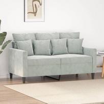 Dvivietė sofa Dvigulė sofa Sofa Lounge Sofa Relax Sofa Svečių sofa Minkšta sofa Loveseat Sofa svetainei Miegamasis Svečių kambarys Šviesiai pilka 120 cm Velvetas