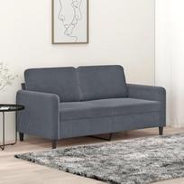 Dvivietė sofa Dvigulė sofa Sofa Lounge Sofa Relax Sofa Svečių sofa Minkšta sofa Loveseat Sofa svetainei Miegamasis Svečių kambarys Tamsiai pilka 140 cm Velvetas