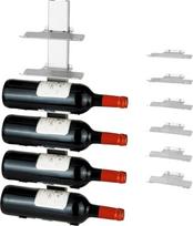 Edelstahl-Wand-Weinregal - 6 buteliukai - Abnehmbares & schwebendes Design - Robuster, moderner Flaschenhalter für Küche, Bar, Terrasse