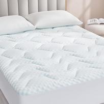 EHEYCIGA Gelio antčiužinys 140 x 200 cm "Box Spring" lovos, čiužinio antčiužinys 140 x 200 cm "Memory Foam", vėsinantis čiužinio antčiužinys su itin giliomis kišenėmis, baltos spalvos