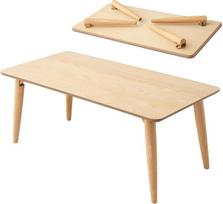 EMOOR Medinis sulankstomas kavos staliukas Stačiakampio formos didelis natūralių spalvų grindų stalas Žemas stalas Maža erdvė Minimalistinis japonų tatami kambarys