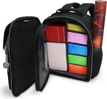 ENHANCE Collector's Edition maža kortų kuprinė - kortų apsauginis ekranas, laikymo vieta, kaladžių dėžutės - TCG kuprinė su žaidimo kilimėlio laikikliu, suderinama su Magic the Gathering (Dragon Black)