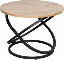 EOS kavos staliukas, šoninis staliukas, sofa, apvalus, 60 cm, medžio išvaizdos su metaliniu rėmu, aukštis 45 cm, didžiausia apkrova 25 kg