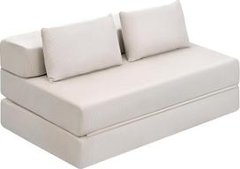 EUGAD sofa lova 2 vietų ergonomiška sulankstoma sofa lova su dviem sėdynių pagalvėlėmis svetainei, miegamajam, biurui, balkonui, smėlio spalvos