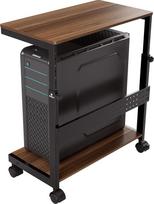 EUREKA ERGONOMIC Reguliuojamo aukščio kompiuterio bokšto stovas, ATX korpusas, procesoriaus laikiklis, kompiuterio vežimėlis, procesoriaus stovas su ratukais ir pelės padu, graikinio riešuto spalvos