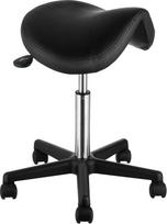 EVOR balno kėdė su ratukais, 181 kg svorio, ergonomiška balno kėdė su ratukais, reguliuojamo aukščio, sustiprinta PU oda, pasukama balno kėdė salonui, SPA, tatuiruotei, klinikai, juoda