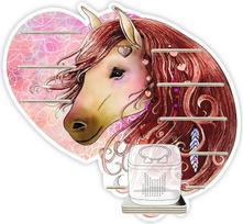 Farbklecks-Collection Muzikinių dėžučių lentyna "Love Horse" sieninė lentyna iki 35 klausos figūrėlių, matmenys 57 x 62 cm, su specialiu laikymo skyriumi, suderinama su "Toniebox 2", rankų darbo, pagaminta Vokietijoje