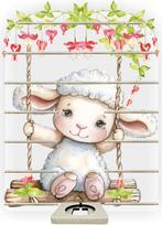 Farbklecks-Collection Muzikinių dėžučių lentyna "Rocking Sheep" - tinka "Toniebox" - lentyna su vieta dėžutei ir 65-70 figūrėlių