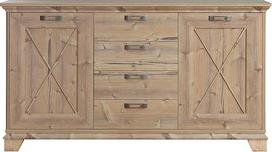 FORTE Nepal Bramberg eglinė komoda su 2 durelėmis ir 4 stalčiais 175 x 97,2 x 45 cm