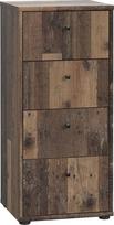 FORTE Tempra 2 komoda su 4 stalčiais, inžinerinė mediena, senovinis medžio stilius, 38,6 x 85,5 x 34,8 cm (plotis x aukštis x gylis)