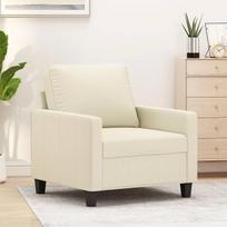 Fotelis, kreminis, 60 cm, dirbtinė oda, svetainės sofa, sofa, sofos komplektas, svetainė, miegamasis, butas, bendrabutis