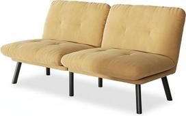 Futon sofa-lova su reguliuojamu atlošu, stora pagalvėle, aksomo audinys, skirta departamentui, svetainei, svetainei, poilsio kambariui, sofai, lovai (šviesiai ruda)