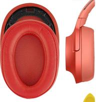 GEEKRIA 2 x raudonos spalvos atminties putų odos ausų kilimėlis, skirtas "Sony MDR 100ABN WH H900N