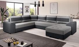 Generisch Chief Sofa Kanapės komplektas Kampinė U formos sofa su miego funkcija ir lovos dėže Gyvenamasis kraštovaizdis Malmo 90/Malmo 96 Plotis 304 cm Gylis 217 cm Sėdynės aukštis 42 cm