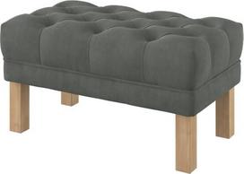Gilus paminkštintas suolas taburetė taburetė lovos taburetė otomanas kvadratinės kojos 80 cm pločio "Majestic" aksomo pilkas audinys (lengvas valyti), pilka