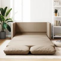 Grindų sofa su miego funkcija Kapučino rudos spalvos dirbtinė oda, poilsio sofa, sofos ir kušetės, poilsio sofa, sofa svetainei - 353976