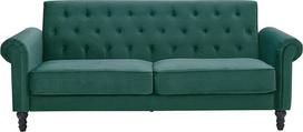 Grüne klasikinė sofa-lovas, Mitte des Jahrhunderts, gepolsterter Samtstoff, getuftet, moderne Sofas mit Schnörkelarmen für Wohnzimmer, Schlafzimmer, Wohnung