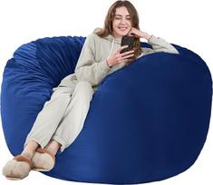 HABUTWAY 60" milžiniškas mėlynas atminties putų maišelis Bean Bag Bean Bag su mikropluošto užvalkalu