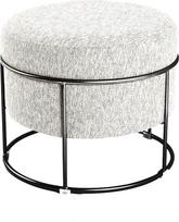 HAKU Art Deco taburetė Kreminis MDF metalas Tekstilės audinys Aukštis 44 cm x Skersmuo 48 cm Juoda