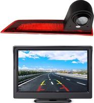 HD 720p Trečiojo stogo stabdžių žibintų kamera Stabdžių žibintų stovėjimo kameros atbulinės eigos kameros rinkinys Naktinis matymas + 5 colių monitorius, skirtas "Transporter" / "Ford" / "Transit" / "Custom V362" 2012-2019 m.