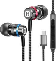 HIFI WALKER A1 ausinės su mikrofonu, USB-C laidinės vidinės ausinės, dinamiškas krištolo skaidrumo garsas, aukštos raiškos ausinės muzikai ir skambučiams