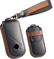 HIBEYO Keyless automobilio raktų dėklas tinka BMW Mini Cooper Countryman One 2023 2024 raktų dėklas Apsauginis odinis raktų dėklas Nuotolinio valdymo raktų žiedas Raktų dėklas Priedai Juoda