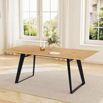 HIPIHOM Valgomojo stalas su 4-6 kėdėmis, išskleidžiamas valgomojo stalas 130-170 cm - valgomojo komplektas MDF stalviršis ir metalinis rėmas, virtuvės stalas / valgomojo stalas 4-6 asmenims (1 valgomojo stalas)
