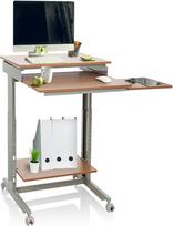 hjh OFFICE 830020 Stalas Darbo vieta Bukas / Pilka Stovimasis stalas Namų biuras Reguliuojamas aukštis su ratukais Klaviatūros stalčius