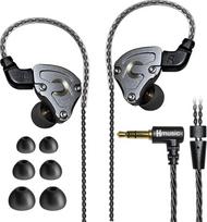 Hmusic IEM ausinės, HiFi laidinės ausinės, Hi-Res Lossless DD+BA Driver In-Ear ausinės, triukšmą izoliuojančios aukštos skiriamosios gebos ausinės su 0,78 mm 2 kontaktų nuimamu kabeliu (be mikrofono)
