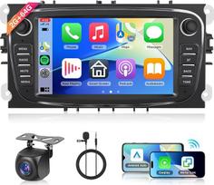 Hodozzy 2G + 64G "Android" automobilinis radijas "Ford Focus II S-Max Mondeo Galaxy Il C-Max", 7 colių jutiklinio ekrano GPS navigacija su "Carplay" "Android" automobiliu, automobilinis radijas 2 DIN "Bluetooth", "WiFi", AM/FM/RDS radijas, atbulinės eigos