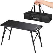 HOMGEN IGT Pikniko stalas Aliuminio sulankstomas stalas Reguliuojamas 38-55 cm aukščio sulankstomas kompaktiškas modulinis lauko virtuvės stalas Lengvas, tvirtas, su šoniniu rėmu, skirtas stovyklavimui, kepimui ant grotelių