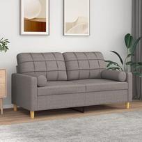 Homgoday 2 vietų sofa su pagalvėle Taupe 140 cm audinys Sofa lova Svetainės sofa Lauko sofos Lauko sofa Sodo sofa Sodo svetainė Terasa Lauko