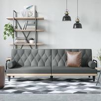 Homgoday Sofa lova su porankiais Audinys Tamsiai pilka struktūra pižamoms Svečių kambario baldai Patvarus Vieno tipo 3 sofos