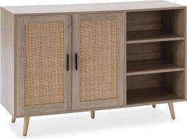 HOMN LIVING Dalia Spintelė su 3 skylėmis ir 2 durimis Ąžuolas Metalinės kreipiančiosios 120 cm Plotis 38 cm Gylis 76 cm Aukštis