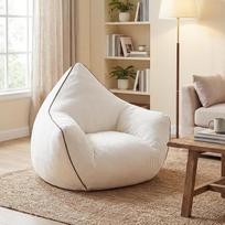 HOOBRO Laidas "Bean Bag" su atminties putų užpildu, "Bean Bag" kėdė, užpildyta didelio tankio smulkintomis putomis suaugusiesiems, laidas, kėdė miegamajam, svetainei, studijoms, smėlio spalvos EBE03SO01