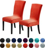 Howhic Velvet kėdžių užvalkalai valgomojo kambariui, 2 vnt., elastingi valgomojo kėdžių užvalkalai, plaunamos virtuvės kėdės, elegantiška dekoracija namams ir banketams, Purée Pumpkin, 2 pakuotės