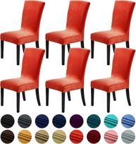 Howhic Velvet kėdžių užvalkalai valgomojo kambariui, 6 vnt., elastingi valgomojo kėdžių užvalkalai, plaunami virtuvės kėdžių užvalkalai, stilinga dekoracija namams ir banketams, Purée Pumpkin, 6 vnt.