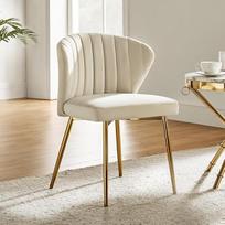 HULALA HOME Velvet valgomojo kėdė Modernus mažas Armless su aukso metalo kojomis Gyvenamasis kambarys Paminkštintas mielas pusė Elegantiškas Tufted atgal tualetinis stalas miegamajame