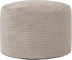 Icon Milano taburetė, smėlio spalvos, pūkuotas velvetinis audinys, pupų maišas, velvetas, "Pouf" taburetė su užpildu, kojų pakojis svetainei, dekoratyvinis svetainės kambarys