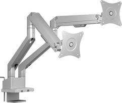 ICY BOX IB-MS524-T monitoriaus stovas 2 monitoriams (nuo 17 iki 32 colių), reguliuojamo aukščio, suderinamas su VESA (75 x 75, 100 x 100), lengvas kabelių valdymas, aliuminis / plienas,