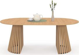 IDMarket - "Carmen" išplečiamas apvalus valgomojo stalas 4-10 žmonių Medinis pagrindas 110-200 cm
