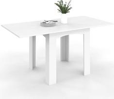 IDMarket - "Dona" ištiesiamas stačiakampis valgomojo stalas 4-8 asmenims, baltas 80-160 cm