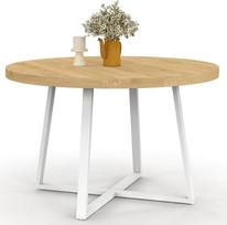 IDMarket - "Selma" apvalus valgomojo stalas 4-6 asmenims Mediena ir balta 110 cm