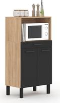 IDMarket - 60 cm CINA mikrobangų krosnelės virtuvės bufetas, 1 stalčius, 2 durys, buko spalvos