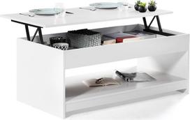 IDMarket - Stačiakampio formos kavos staliukas su sulankstomu stalviršiu SOA Wood White