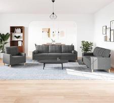 IKAYAA Sofos ir kušetės komplektas, 3-2 svetainės, futono komplektas, 2 sėdimų vietų sofa + 3 sėdimos vietos + fotelis, tamsiai pilka