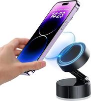INDOTEAM vakuuminis magnetinis telefono laikiklis su metaliniu žiedu - reguliuojamas siurbtuko laikiklis telefonams - daugiafunkcinis automobilinis mobiliojo telefono laikiklis automobiliams, virtuvei, sporto salei, stalui